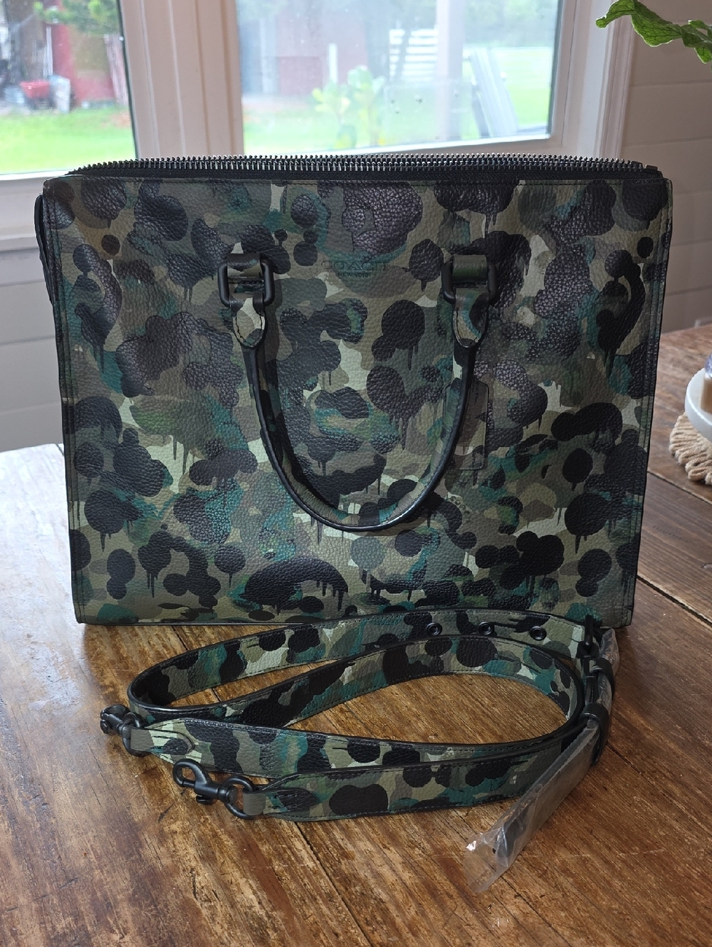 Coach Gotham Folio Green Camo Laptop Bag